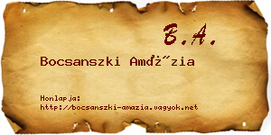 Bocsanszki Amázia névjegykártya